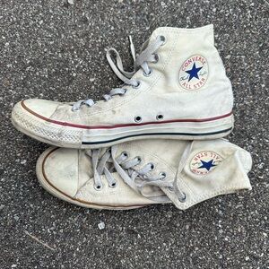 White high-top converse